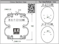 机械设备纠偏空气弹簧气囊减振器 Mechanical equipment rectifying air spring air bag damper F02-114-128 FD70-13 1/4 M8 196027 W01-M58-6105 W01M586105 812600 610044 040106100440 2B5013 2-5013 25(255-1.5)