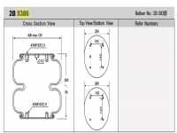 工业机械设备加大两层橡胶空气弹簧气囊 Industrial machinery and equipment increase two layers of rubber air spring air bag. JBF284/272-2 JFB284-272-2