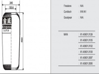 JW916橡胶空气弹簧/气囊/Air spring/916N/1SC290-30/1R2A460 295/W01-095-0195/9015/556-03-9015/81.43601.0126/81.43601.0105/81.43601.0102/81.43601.0100/81.43601.0097/81.43601