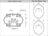 机械自动化设备安装的空气弹簧气囊 单层橡胶气囊 Air spring air bag installed in mechanical automation equipment 1B5025 M-25E