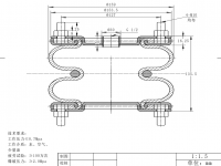 设备橡胶空气弹簧气囊法兰式双层气囊空气弹簧 Equipment air spring airbag M/31062 M31062 6X2 FD76-14 DS CR FD76-14DSCR W01-R58-4053 SP1482