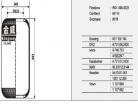 Boot, air suspension Air spring 661N A3563270001 1S300-27 203386 93197594 3445025 3450-25-IV 110462 A6133270101 A3563270201