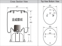 JW7295 Trailer air spring 卡车空气弹簧气囊 1T15M-6 W01-M58-7295 1123386 1T15M-9 W01-358-9104 132142 255294