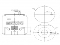 JW9270卡车空气弹簧气囊 Air spring airbag of Truck E9270 W01-358-9270 910-13.5 1R13-119 1R12-077 1V9270 1V9640 S-20010 1V15VP-4 HT230T HT-190T,HS-190T 1R12-367 W01-358-9640 1V15MT-3 S-20223