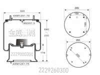 JW6364 SAF2923卡车空气弹簧气囊 Air spring airbag of Truck 2229260300 2229000300 W01-M58-6364 5000790692 21215633 505859 3229000300 8403/102 1R14-061 128147 1D28G-9121 813MB