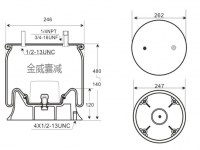 JW8725卡车空气弹簧气囊 Air spring airbag of Truck 1V8725 38752KALU 1010-15S518 1R13-097 1R13097