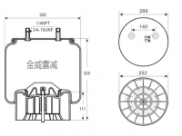 JW8091卡车空气弹簧气囊 Air spring airbag of Truck SAF W01-358-8091 1T19LC-6 1R14-171 / 566283065 503513081 0V19LC-6 1V8091 AS80910 6398 C-20901 S-21784 / HKA250 S-20901 / AA250T AS-8523 AS8091 / 64421