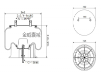 适合于纽威塞夫华劲车桥半挂车空气弹簧气囊 Air spring airbag Truck trailer ASF 1V7402 90557402 SP557402-KP W01-358-7402 W01-358-8713 1R13-176 954016 1T17GKA-55 1110.5A-16 1010B-16P162